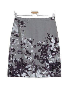 Michael Kors Collection Italy Womens 4 Metallic Silver Cement Gray Pencil Skirt